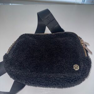 lululemon athletica Charcoal Fleece Black Fuzzy Bag